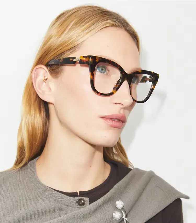 Pierced Oversized Cat-Eye Eyeglasses - Image 4