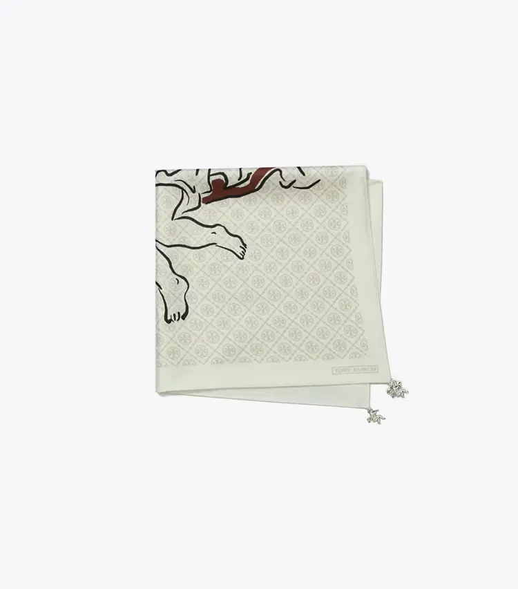 T Monogram Cherub Silk Neckerchief - Image 3