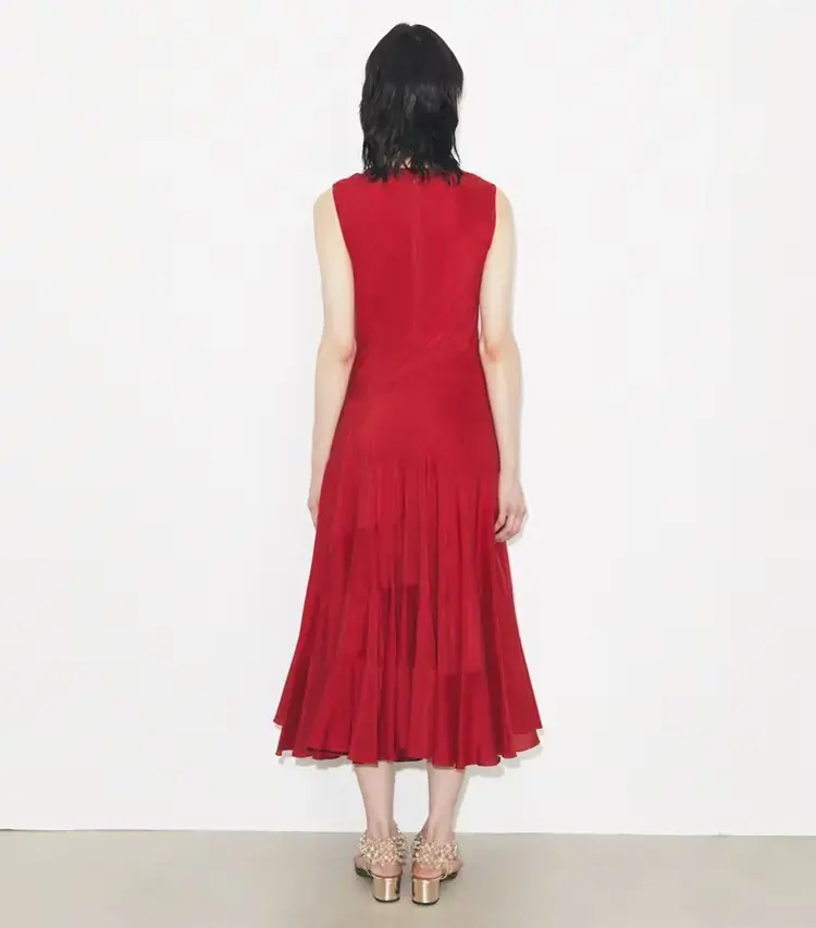 Flared Cotton Silk Dress - Image 3