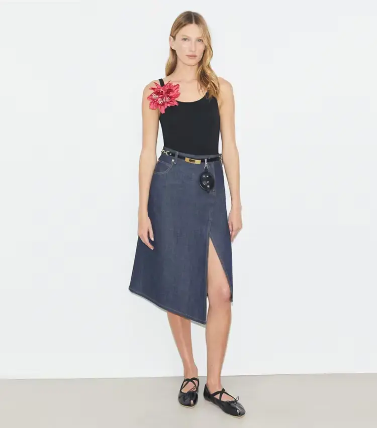 Cotton Denim Skirt - Image 2