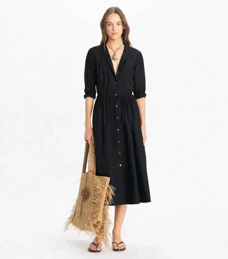 Long Poplin Shirtdress - Image 2
