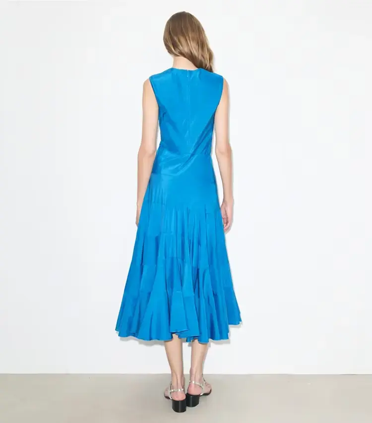 Flared Cotton Silk Dress - Image 3