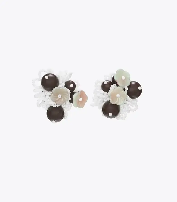 Runway Beaded Cluster Earrings