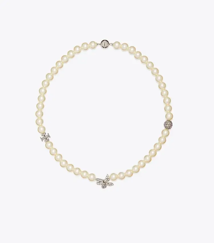 Moondance PavÉ Flower Pearl Necklace