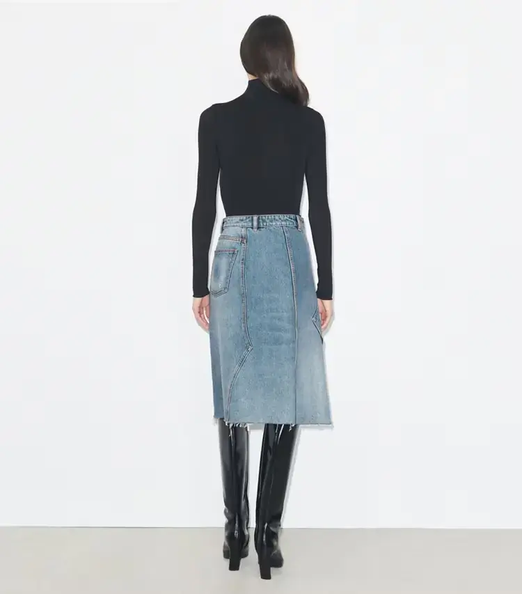 Deconstructed Denim Skirt - Image 3
