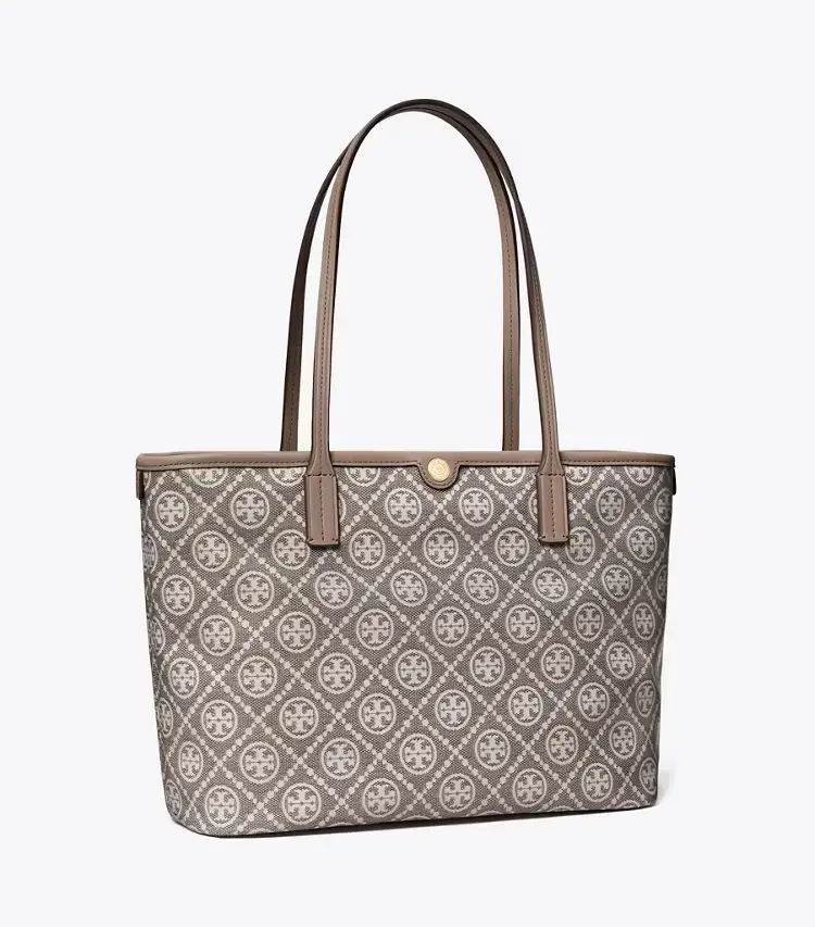 T Monogram Coated Jacquard Small Zip Tote