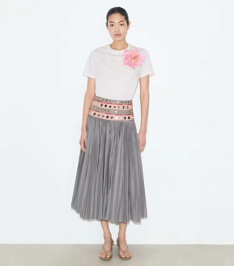 Embellished Cotton T-Shirt - Image 3