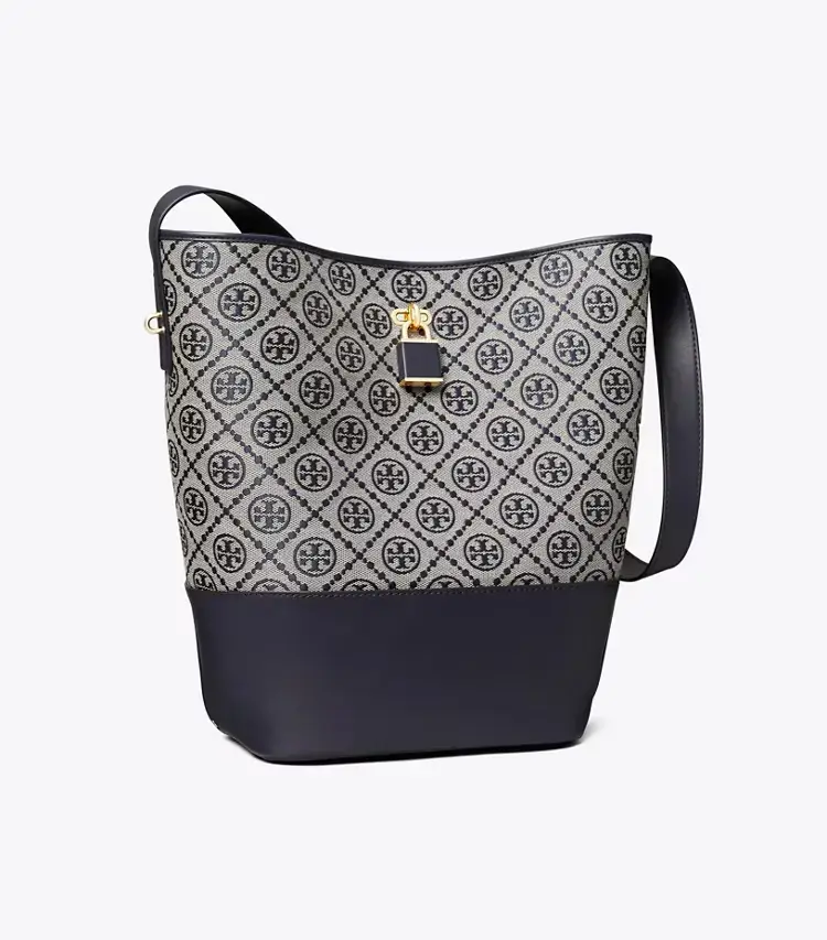 T Monogram Lock Slim Bucket Bag
