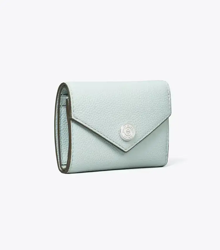 T Monogram Pebbled Small Envelope Wallet