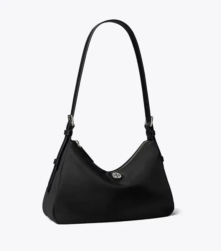 Small Nylon Zip-Top Shoulder Bag