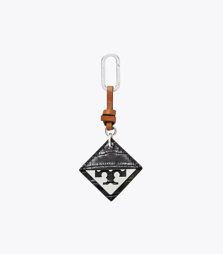 Hidden Logo Croc-Embossed Key Charm