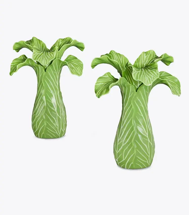 Lettuce Ware Candlestick, Set Of 2