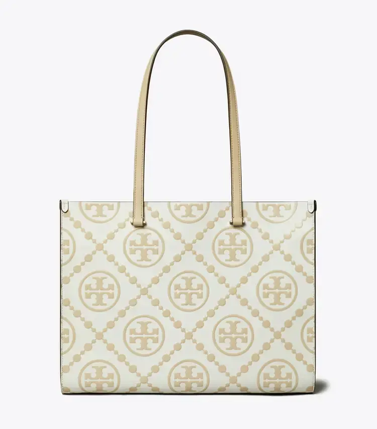 T Monogram Contrast Embossed Tote - Image 4