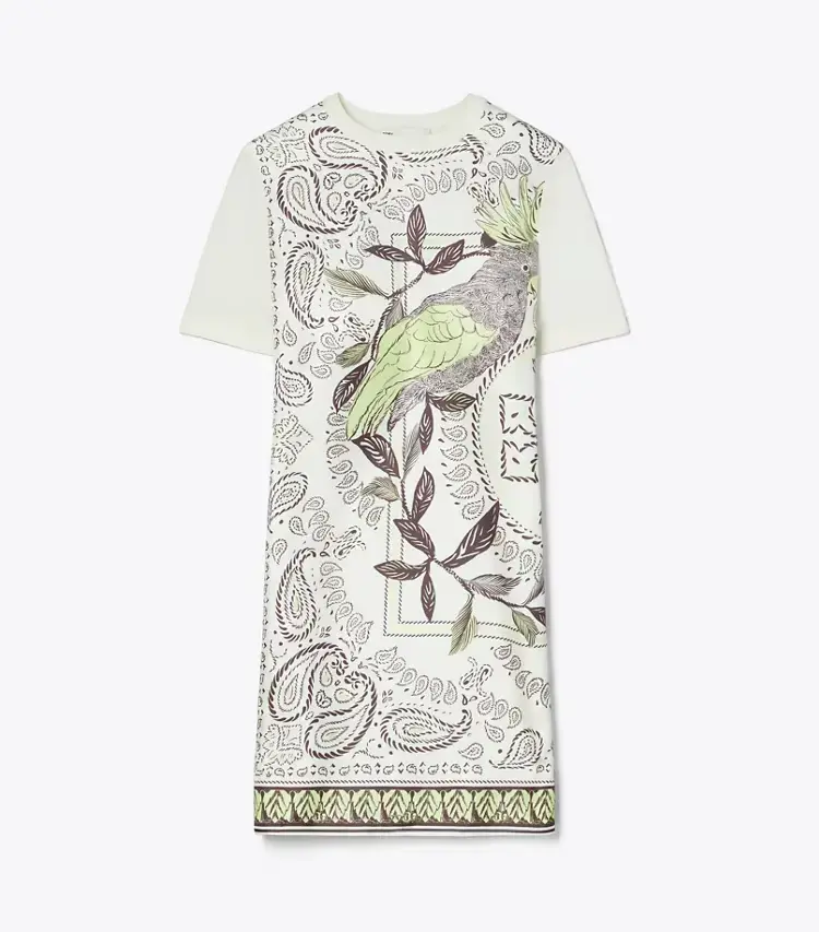 Silk-Front Sweater Dress