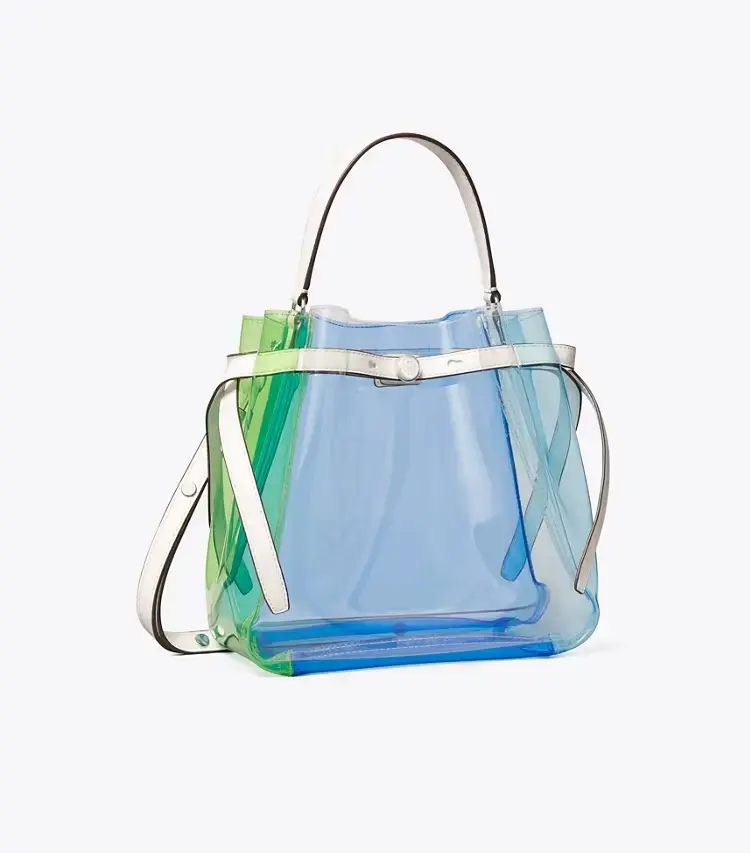Romy Color-Block Clear Bucket Bag