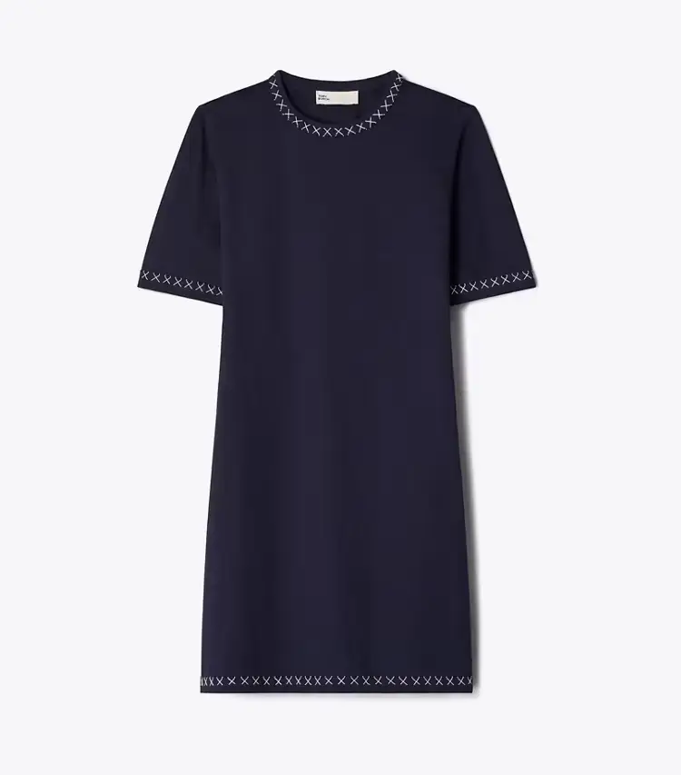 Embroidered Cotton T-Shirt Dress