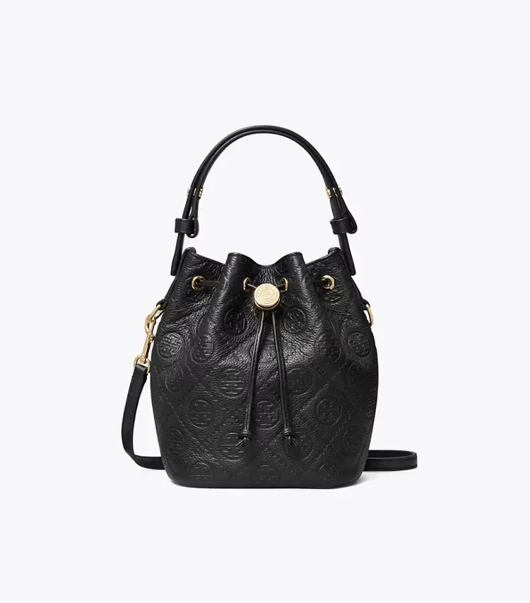 T Monogram Pebbled Mini Bucket Bag - Image 4