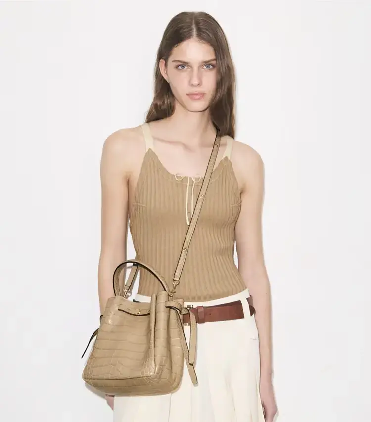 Romy Croc-Embossed Bucket Bag - Image 2