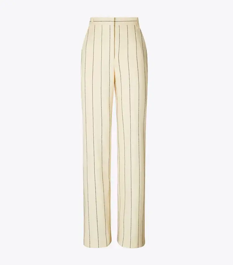 Striped Cotton Wide-Leg Pant