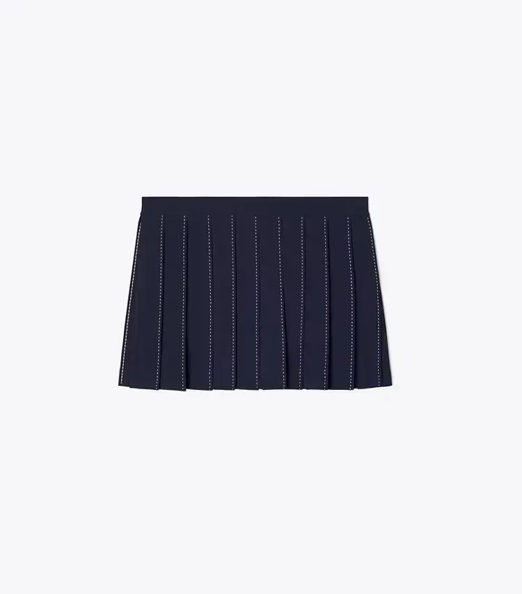Pick Stitch Pleated Skirt