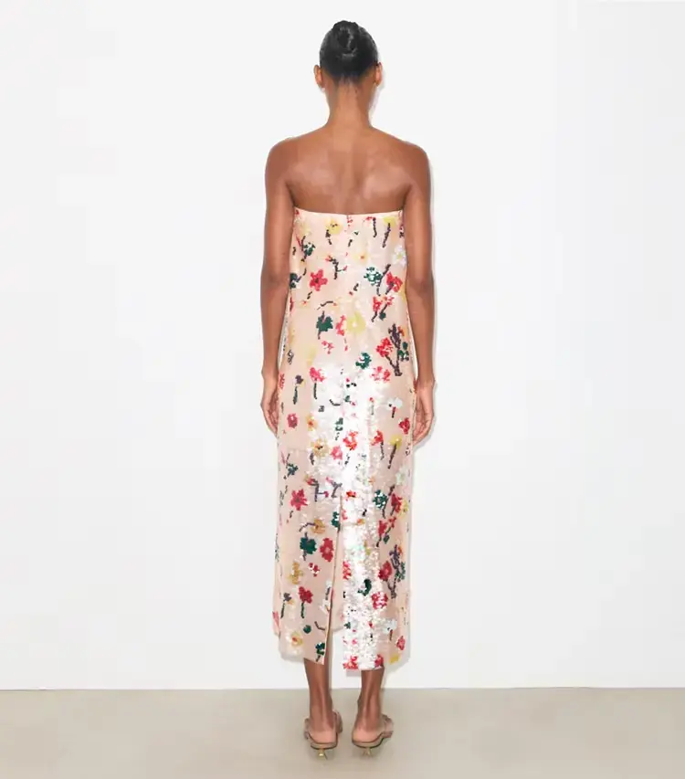 Strapless Sequin Dress - Image 3