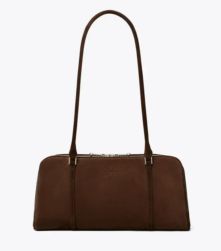 Small Marshmallow Suede Satchel - Image 3
