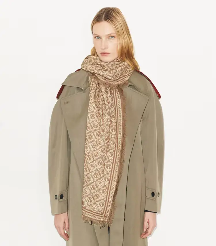 T Monogram Floral Oblong Scarf - Image 4