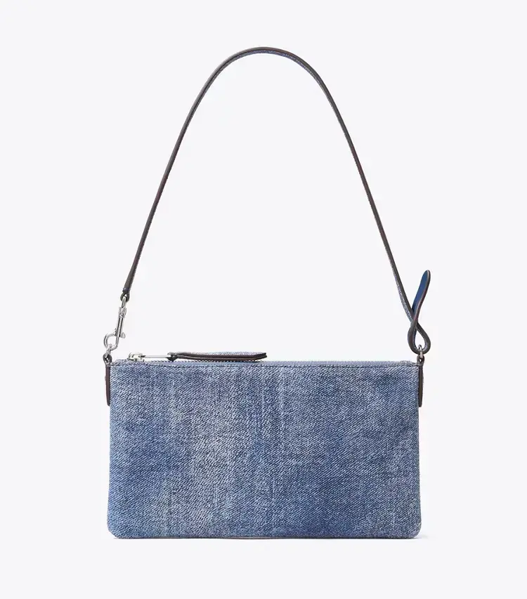 Suede Print Denim Pochette - Image 3