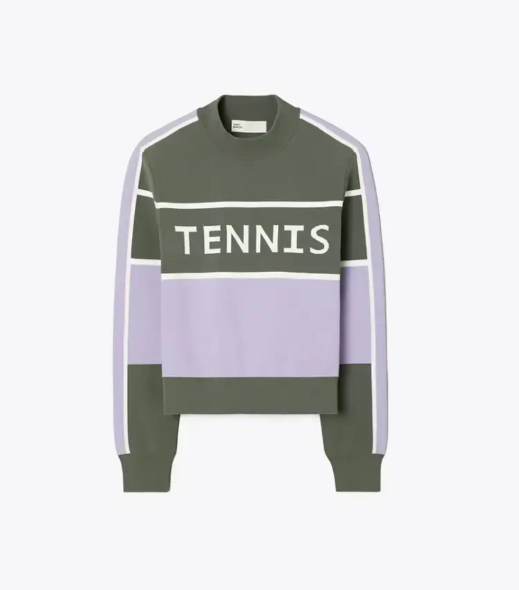 Cropped Tech Nylon Tennis Sweater