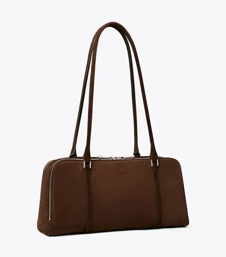 Small Marshmallow Suede Satchel