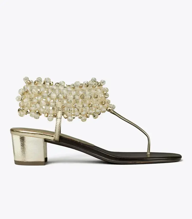 Beaded Heeled Sandal - Image 3