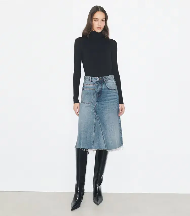 Deconstructed Denim Skirt - Image 2