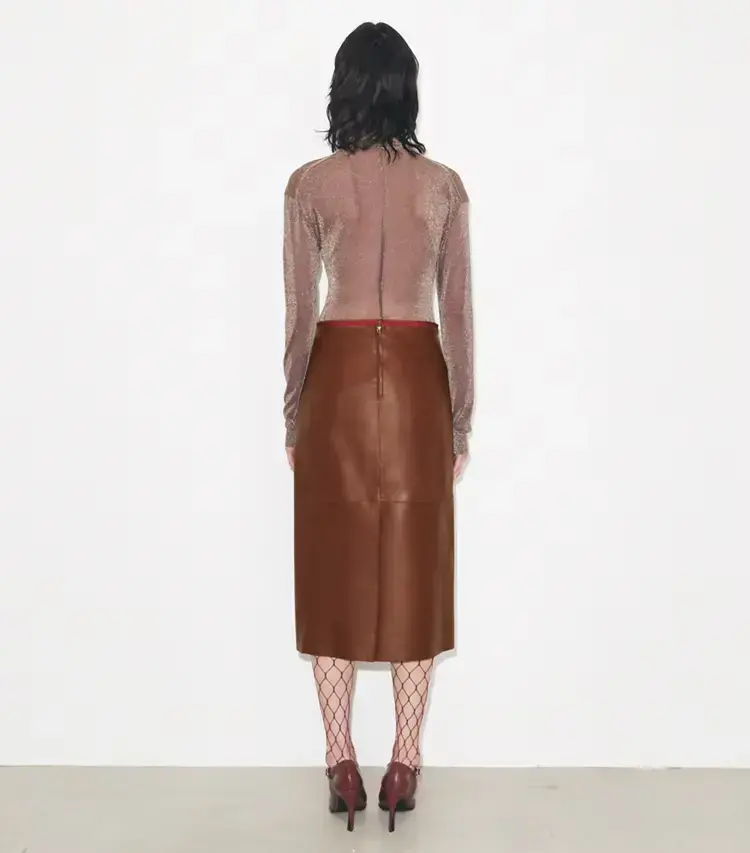 Leather Pencil Skirt - Image 3