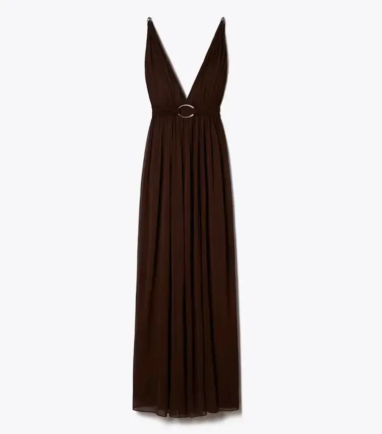 V-Neck Viscose Dress