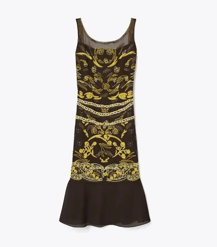 Embellished Mesh Dress