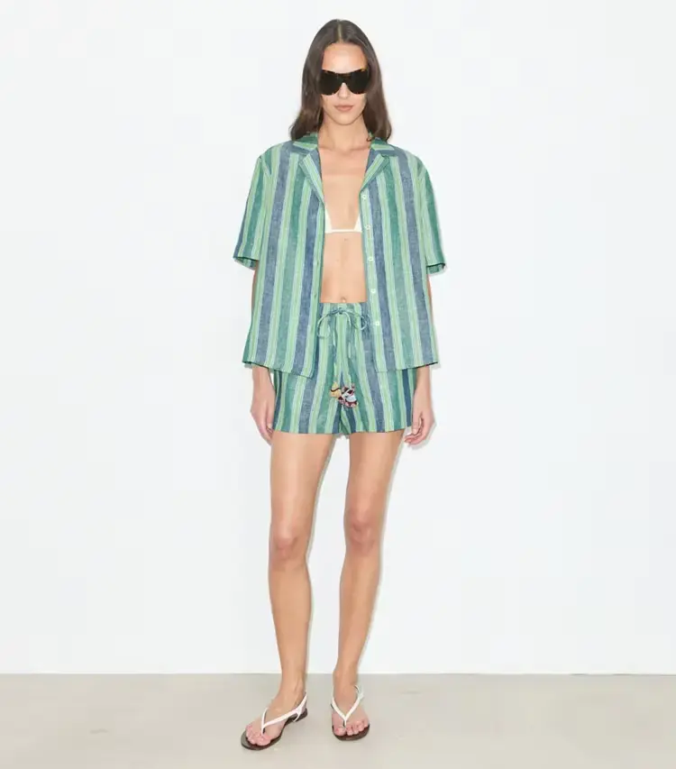 Striped Linen Shorts - Image 2