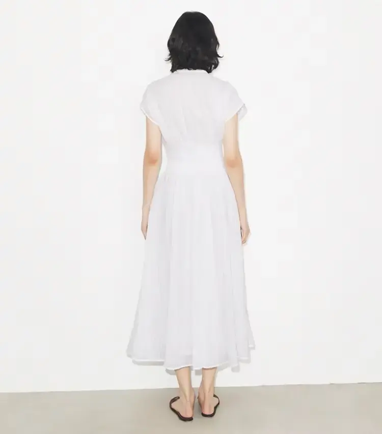 V-Neck Linen Dress - Image 3
