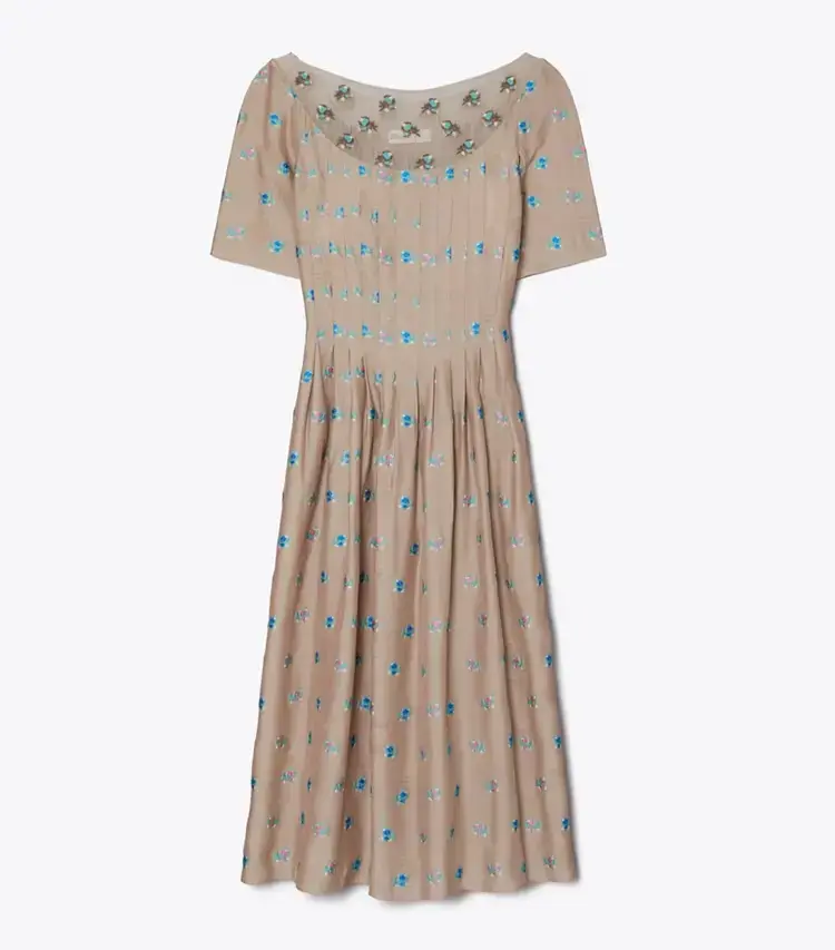 Embroidered Jacquard Dress
