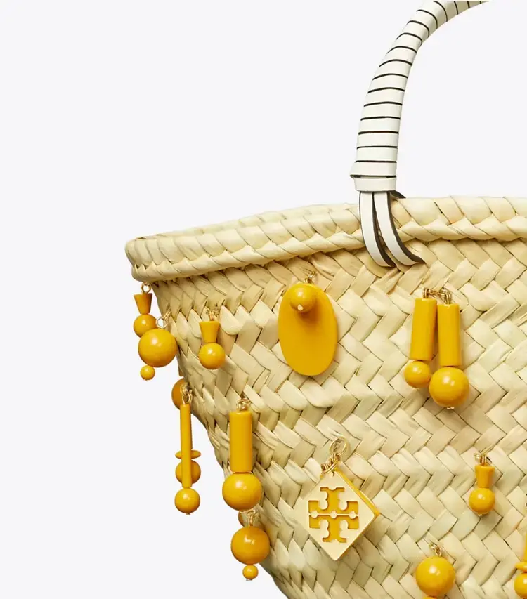 Small Raffia Embroidered Tote - Image 4