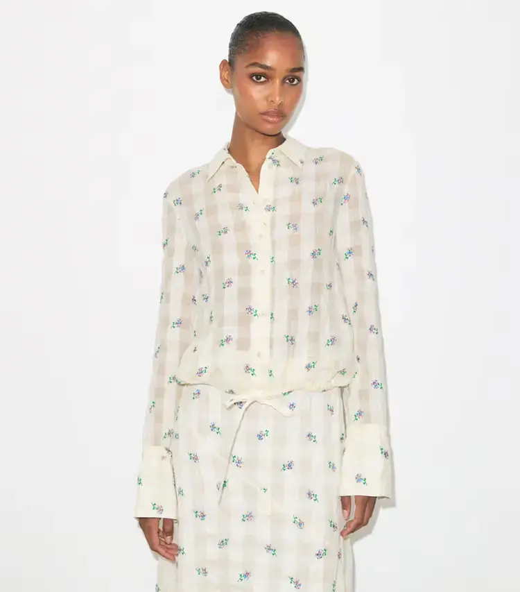 Embroidered Linen Blouse - Image 2