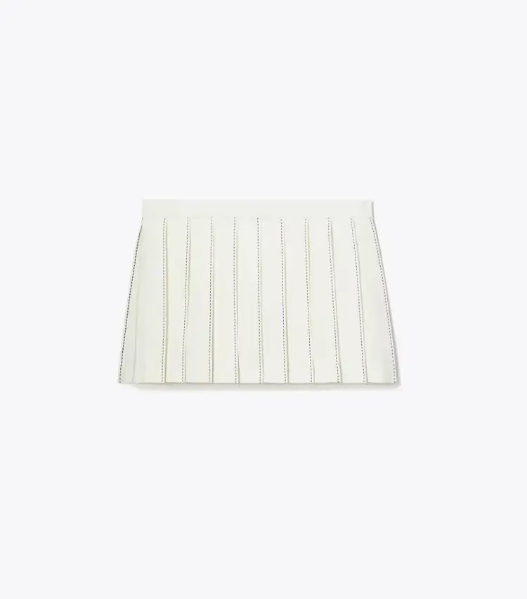 Pick Stitch Pleated Skirt