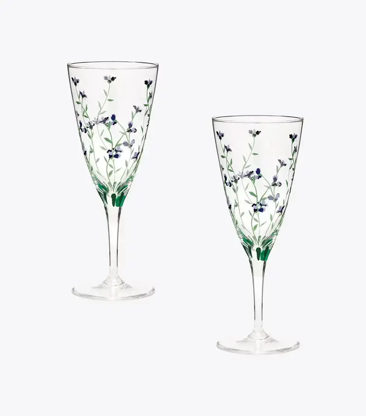 Jolie Fleur Champagne Glass, Set Of 2