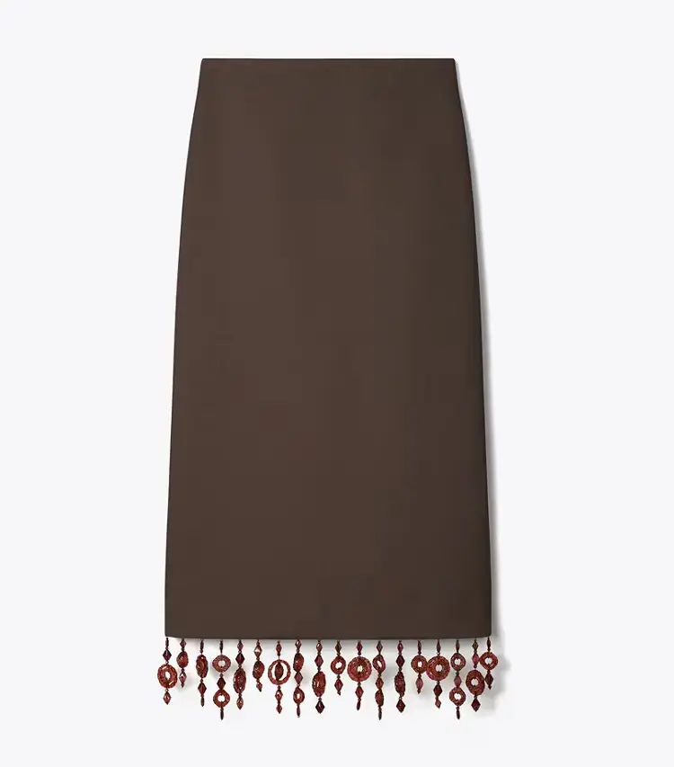 Embellished Crepe Skirt