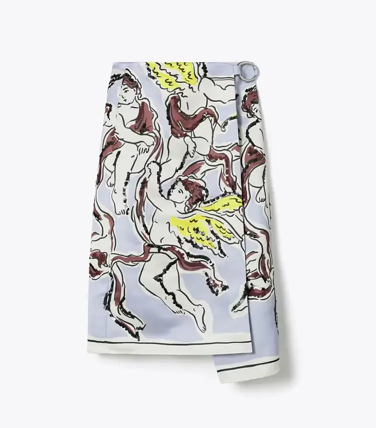 Printed Satin Skirt