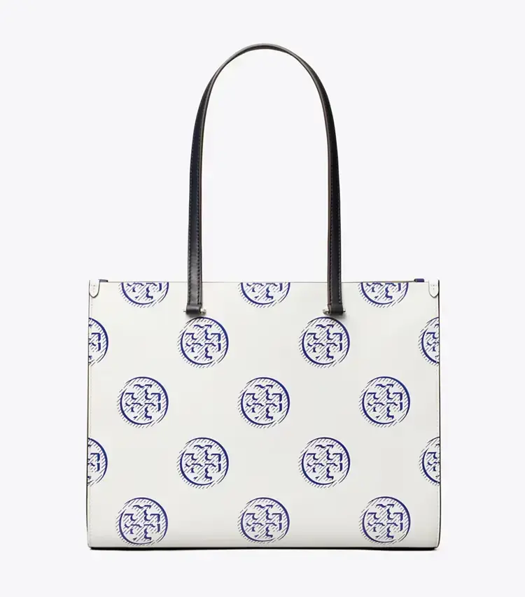 T Monogram Contrast Embossed Tote - Image 4