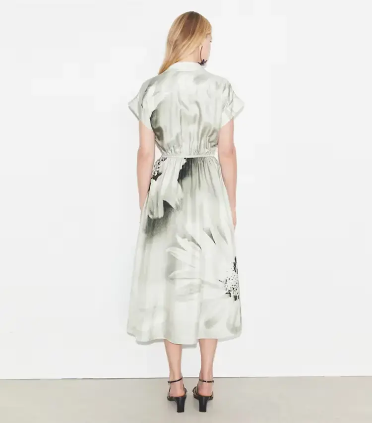 Printed Silk Twill Shirtdress - Image 3