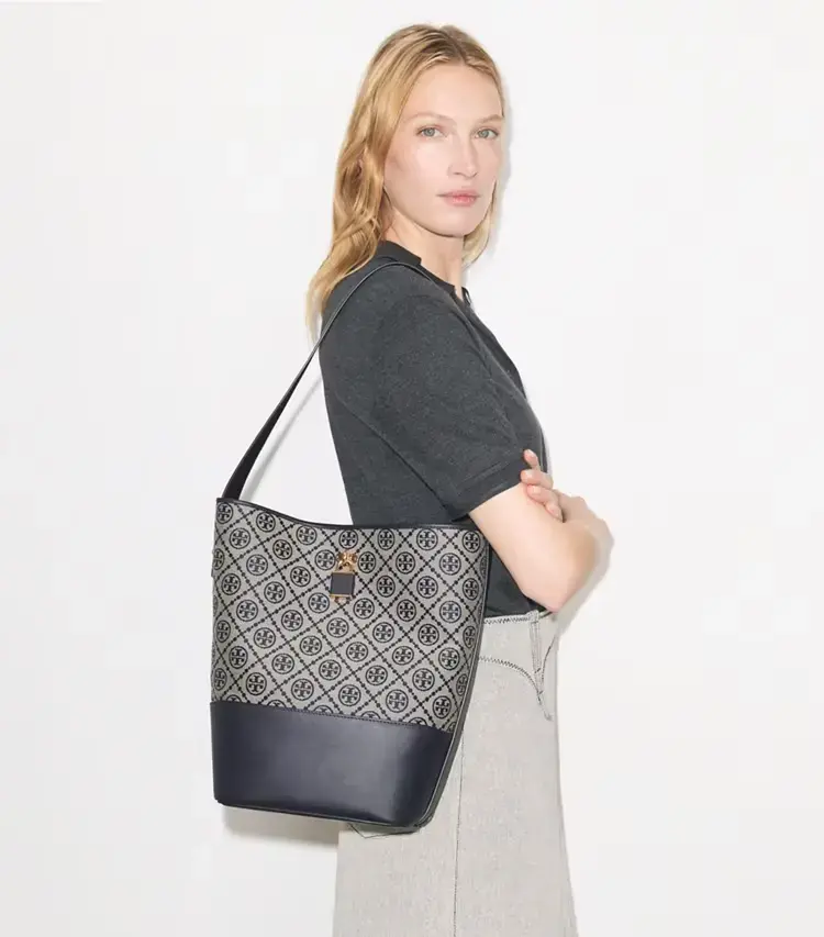 T Monogram Lock Slim Bucket Bag - Image 2