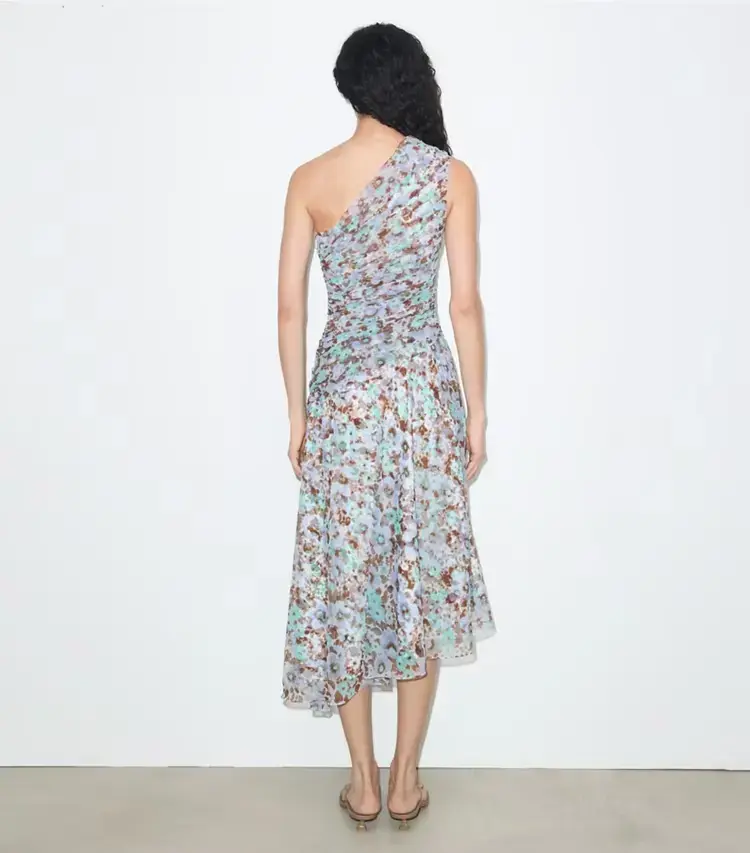 Printed One-Shoulder Dress - Image 3