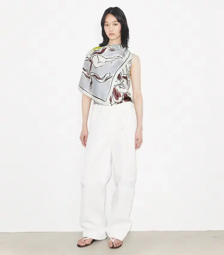 Printed Silk Cape Top - Image 3