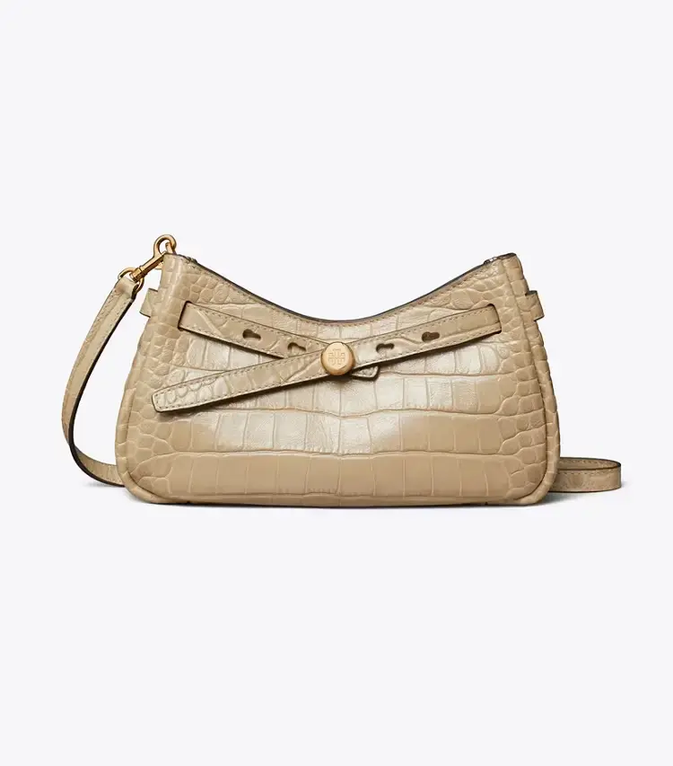 Romy Croc-Embossed Zip Top Crossbody Bag - Image 3